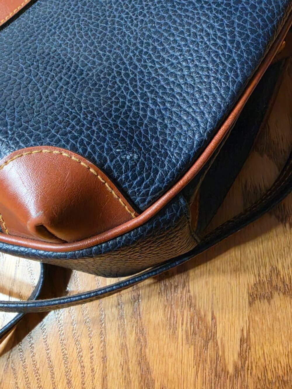 Vintage Dooney and Bourke shoulder bag All Weather Leather Blue Brown - Picture 6 of 12